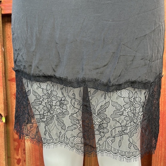 Black Lace Trim Chemise with Spaghetti Straps Size XS - Picture 4 of 9